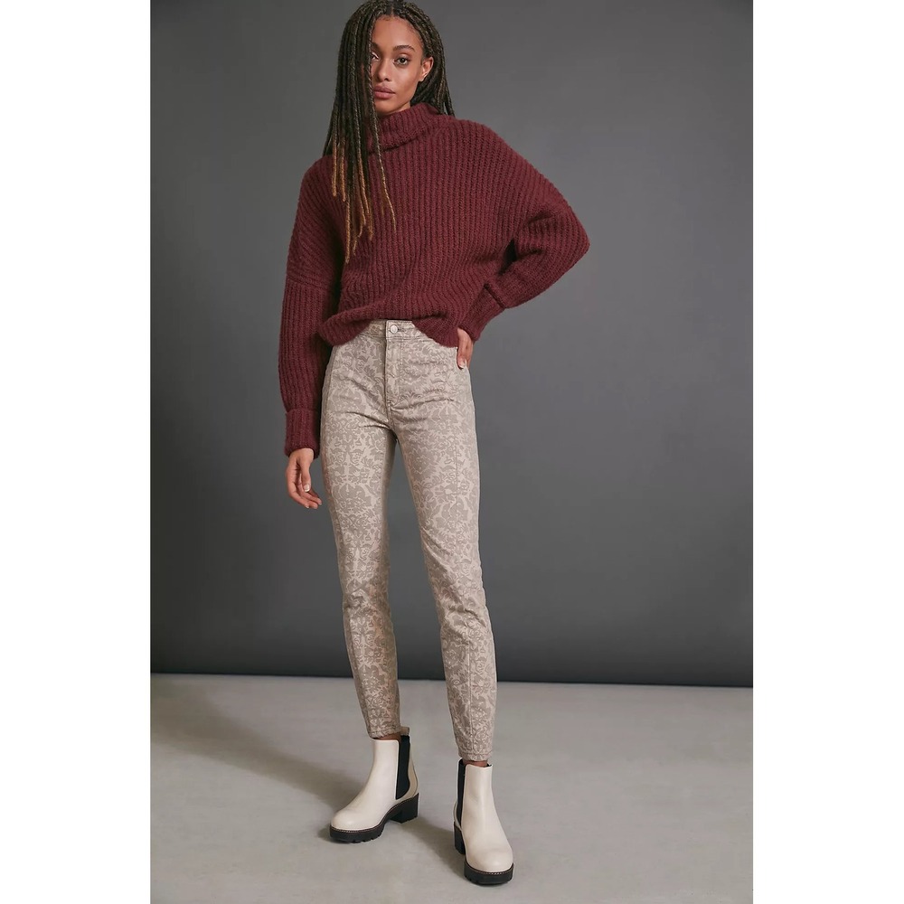 NWT Anthropologie Pilcro Flocked High-Rise Denim Leggings Size 26P